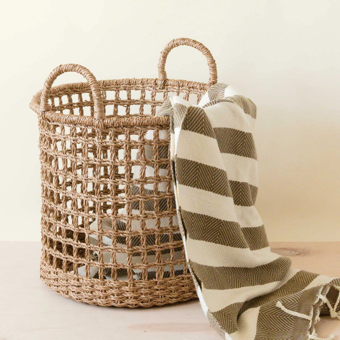 Storage Weave Baskets with Handle- Set of 3