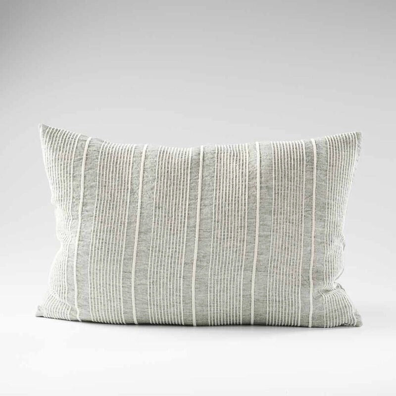 Pistachio Off White Stripe Cushion Cover