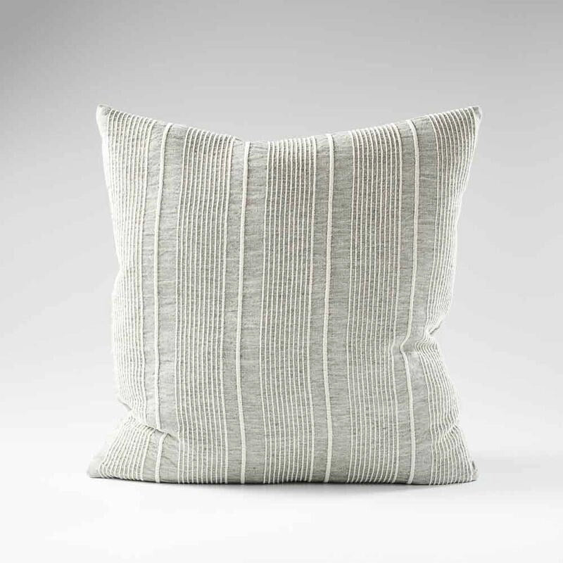 Pistachio Off White Stripe Cushion Cover