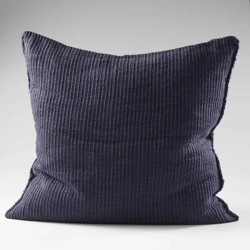 Navy Buttoned Cushion Cover