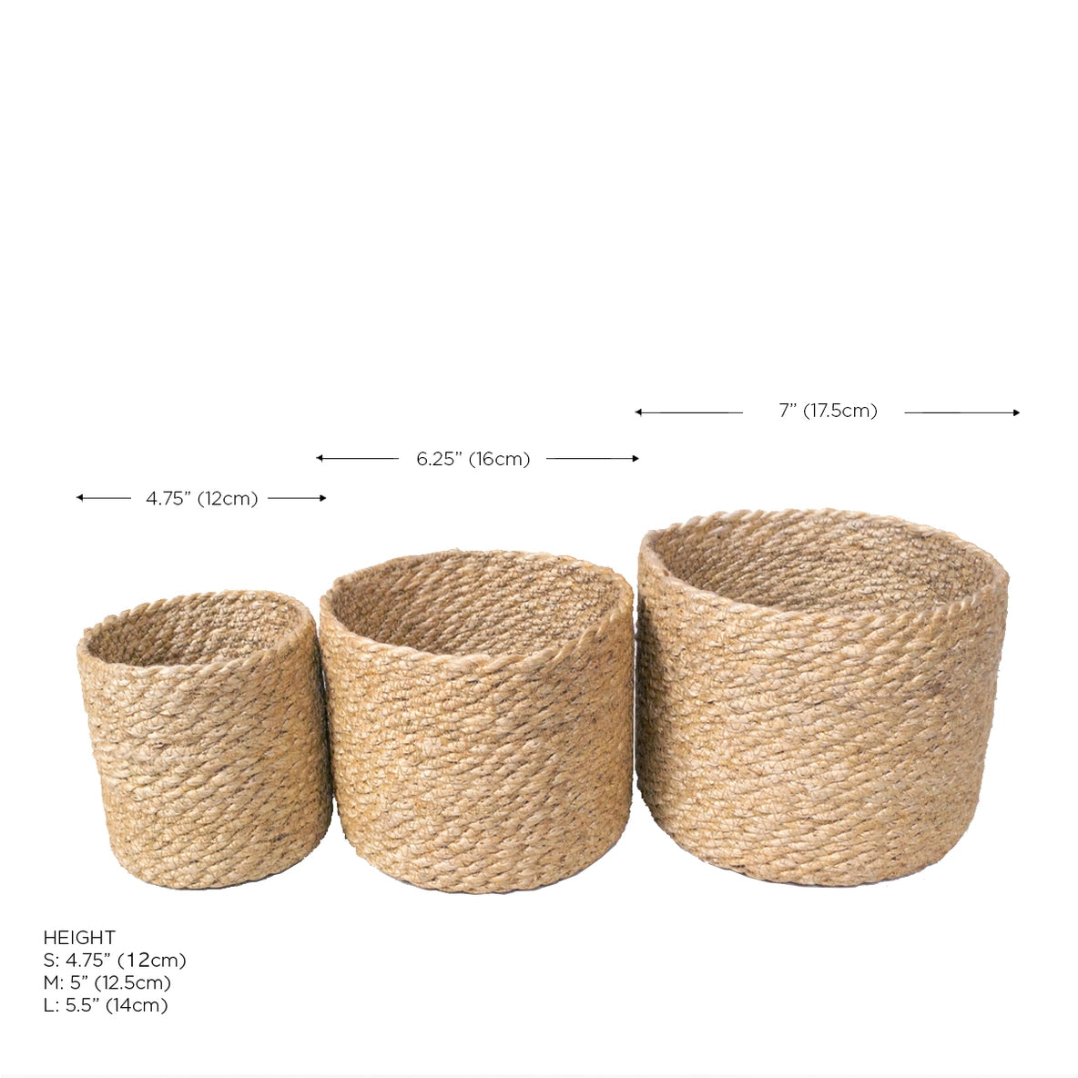 Kata Bin Handwoven Wicker Storage Basket -Set of 3