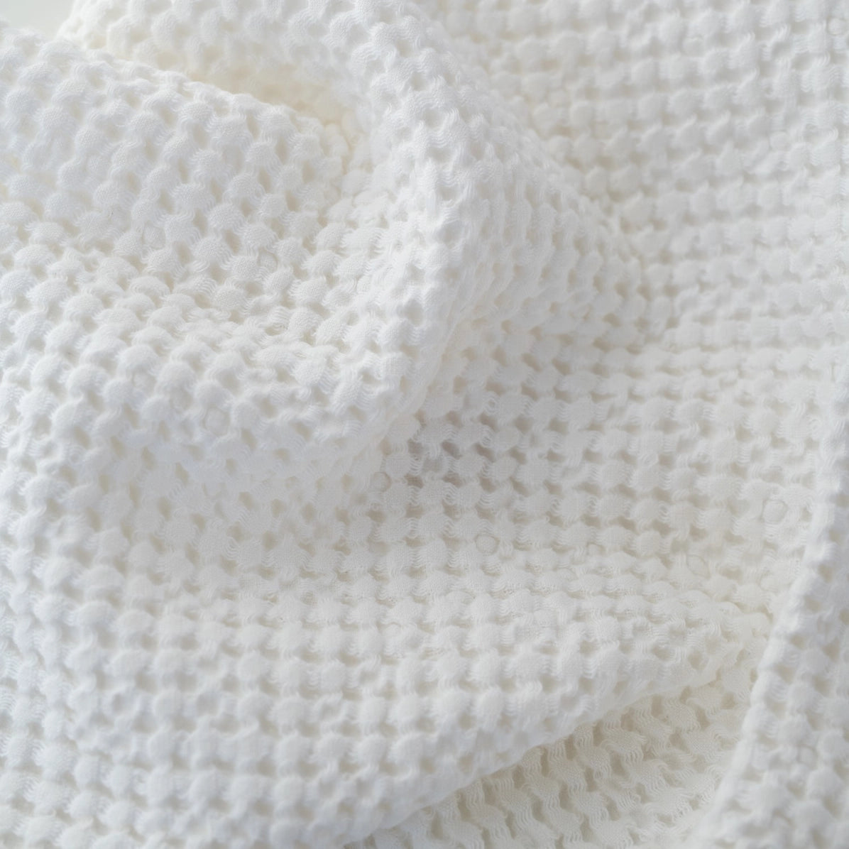 White Linen & Cotton Honeycomb Waffle Towels