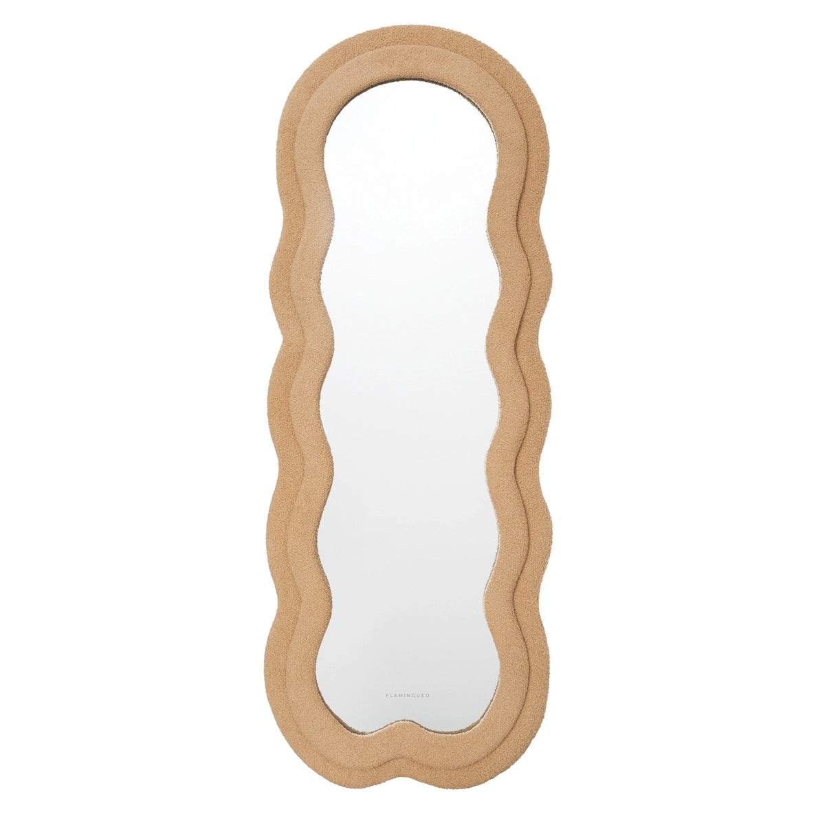 Teddy Brown Wavy Fleece Frame Mirror