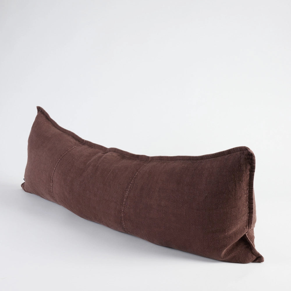 Chocolate Luca Linen Long Lumbar